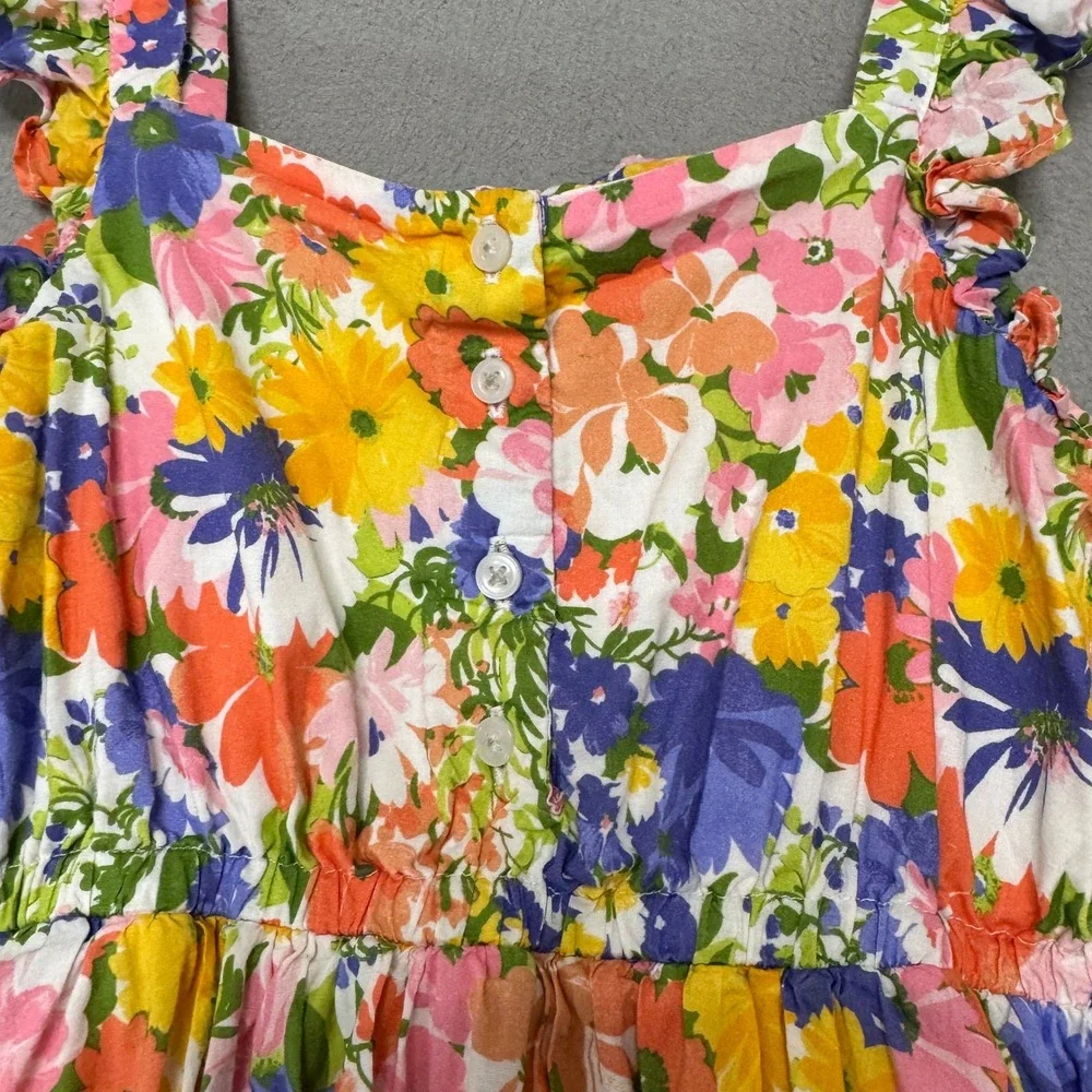 Janie and Jack Dress Girls 8 Floral Tiered Ruffle Cotton Party Wedding Summer